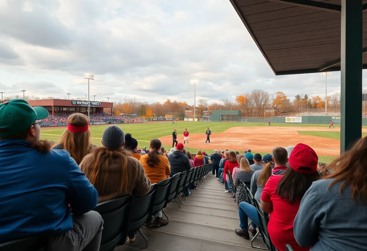 Fans enjoying a Nebraska softball game at Haymarket Park