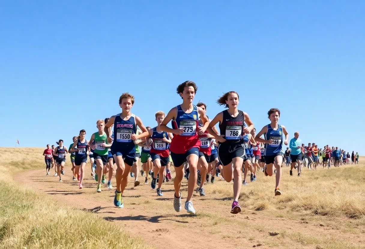 Runners competing in the Nebraska high school cross country championships