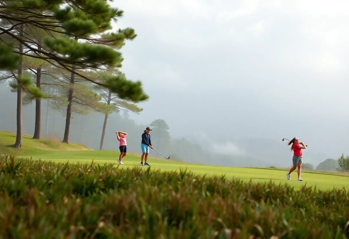 Golfers playing at the Nebraska State Girls Golf Championships