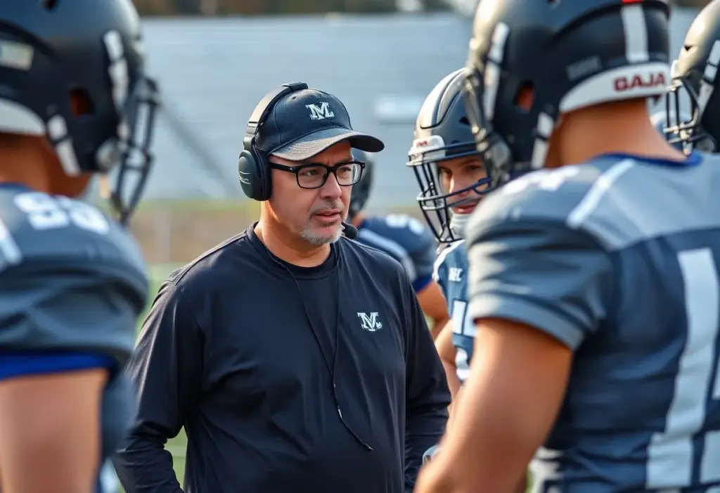 Nebraska Cornhuskers football coach strategizing during practice