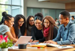 Diverse students participating in leadership activities at the University of Nebraska Omaha