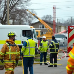 Emergency responders managing a gas leak in North Omaha.