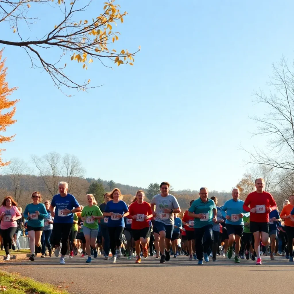 Runners participating in the Omaha 5K Run for children's health.