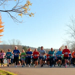Runners participating in the Omaha 5K Run for children's health.