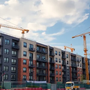 Construction of a 300-unit affordable housing complex in Omaha, Nebraska.