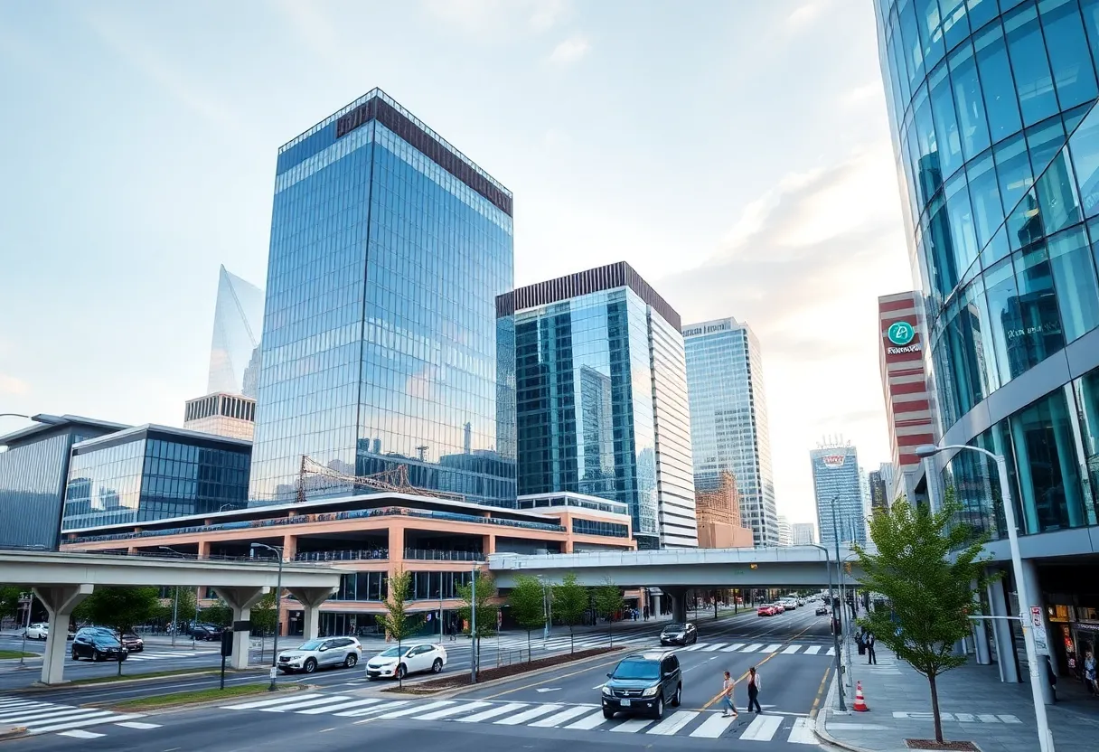 Urban landscape of Omaha representing business growth