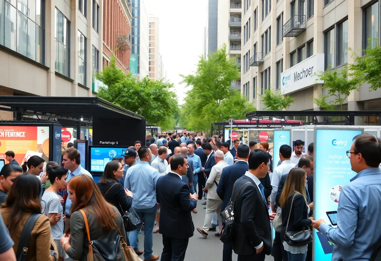 Professionals networking at Omaha business events