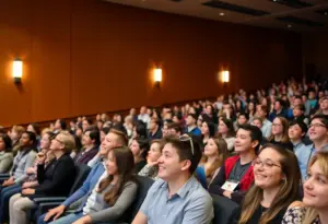 Students and alumni celebrating at the Omaha Central High School Hall of Fame induction ceremony.