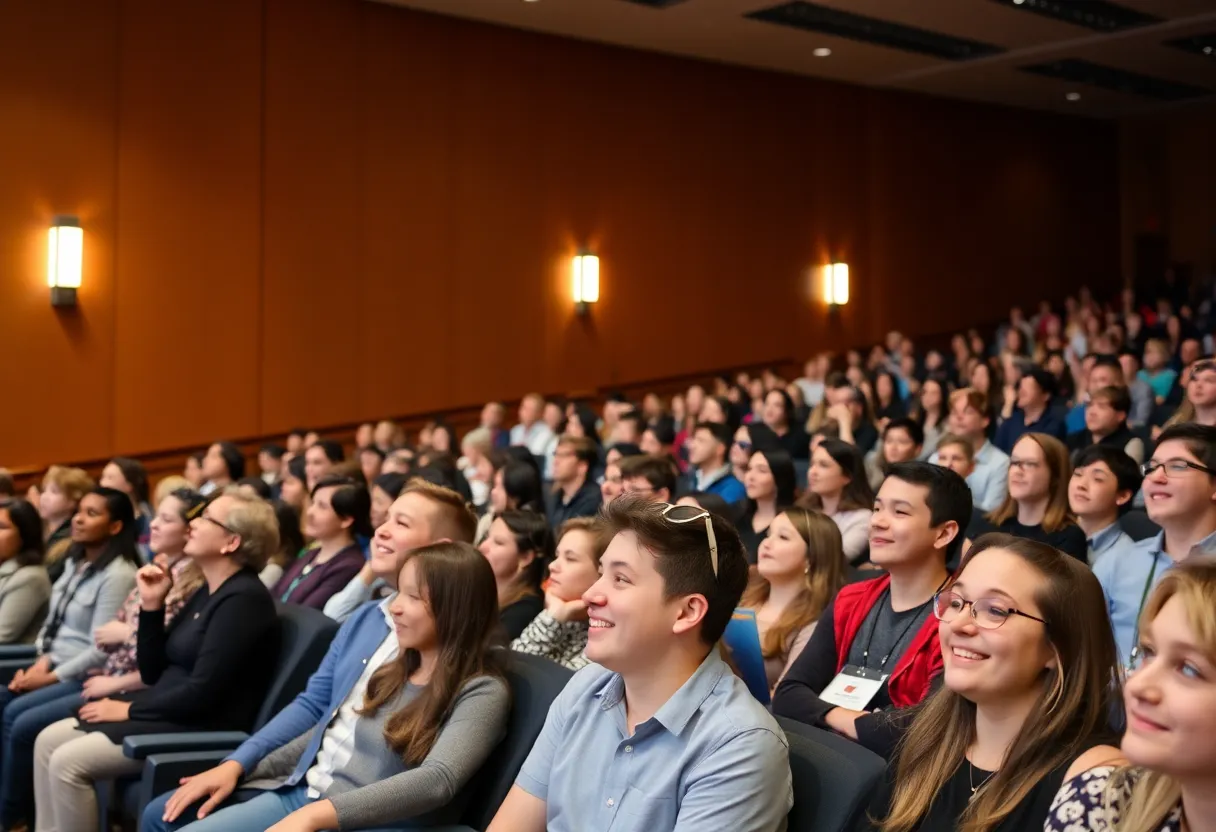 Students and alumni celebrating at the Omaha Central High School Hall of Fame induction ceremony.
