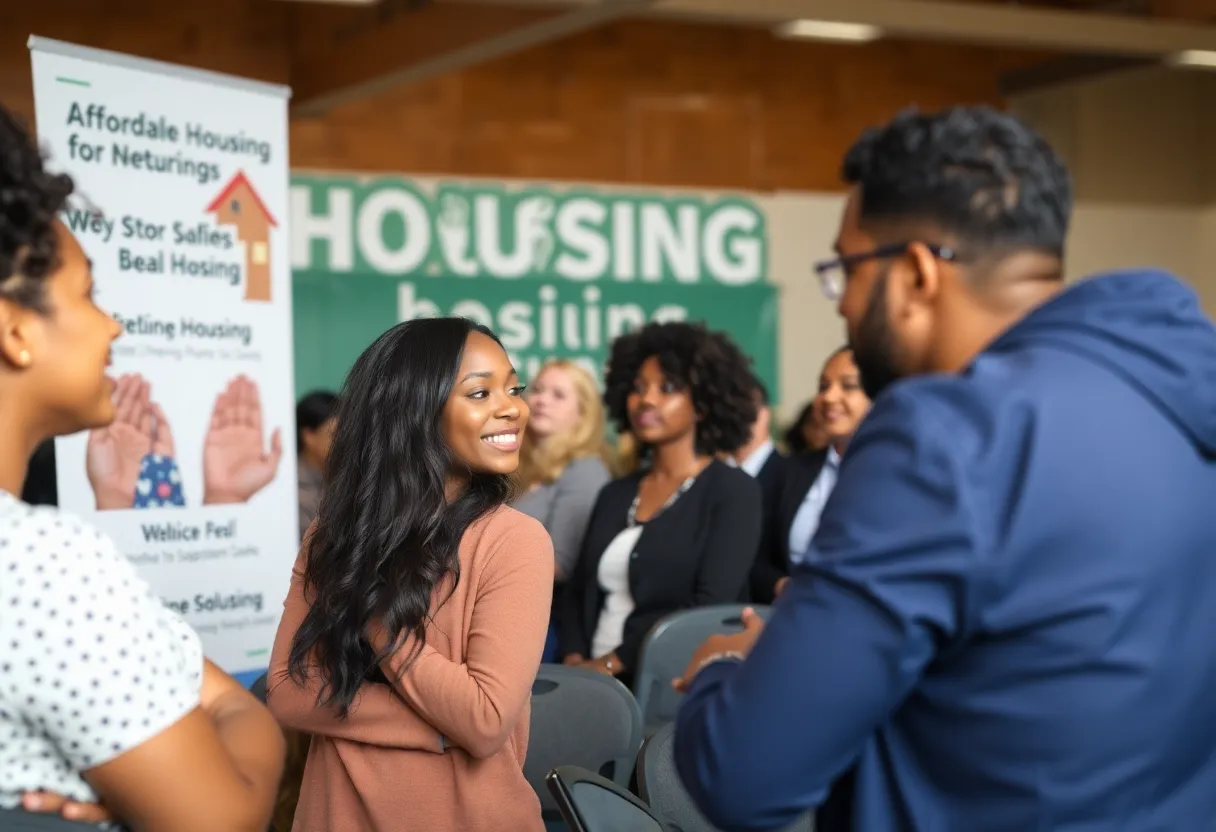 Attendees discussing affordable housing solutions at the Omaha community forum