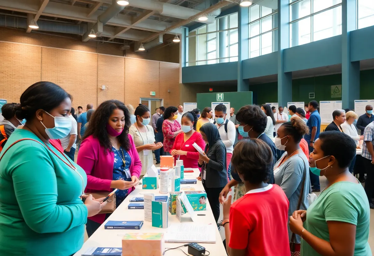 Community members participating in a health fair at CHI Health Center