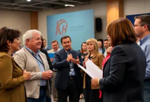 Voters engaged in a political debate in Omaha