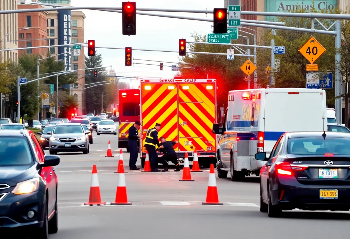 Emergency responders at the scene of a crash in Omaha