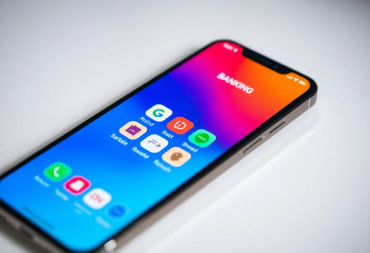 Digital banking app interface on smartphone