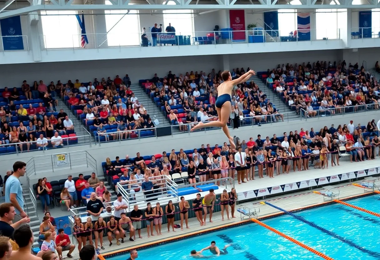 Diving competition at the University of Nebraska Omaha