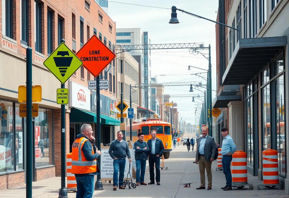Entrepreneurs in Omaha discussing amidst streetcar construction disruptions