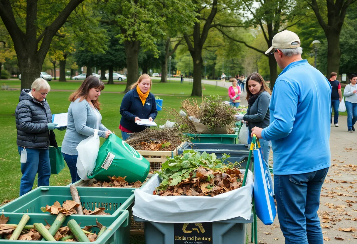 Community members participating in Omaha's Fall Cleanup Drive