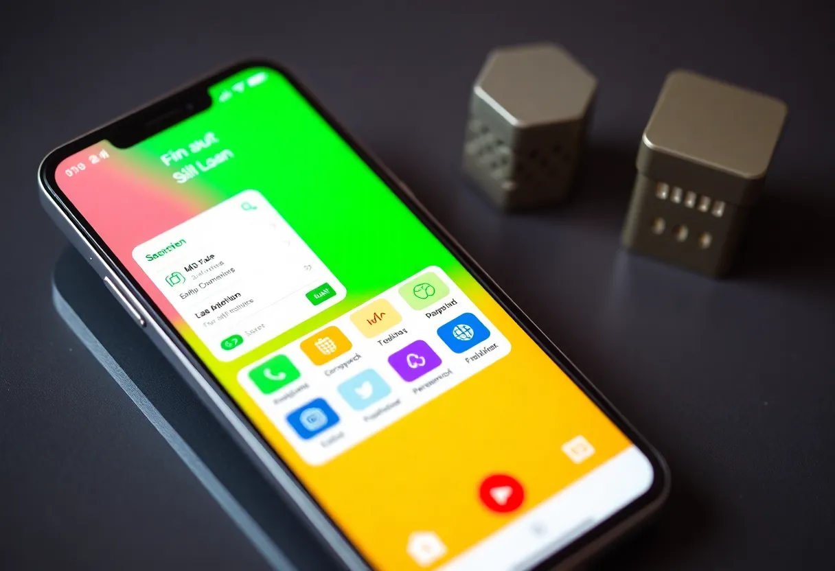 User-friendly fintech app interface on a smartphone for small business loans.