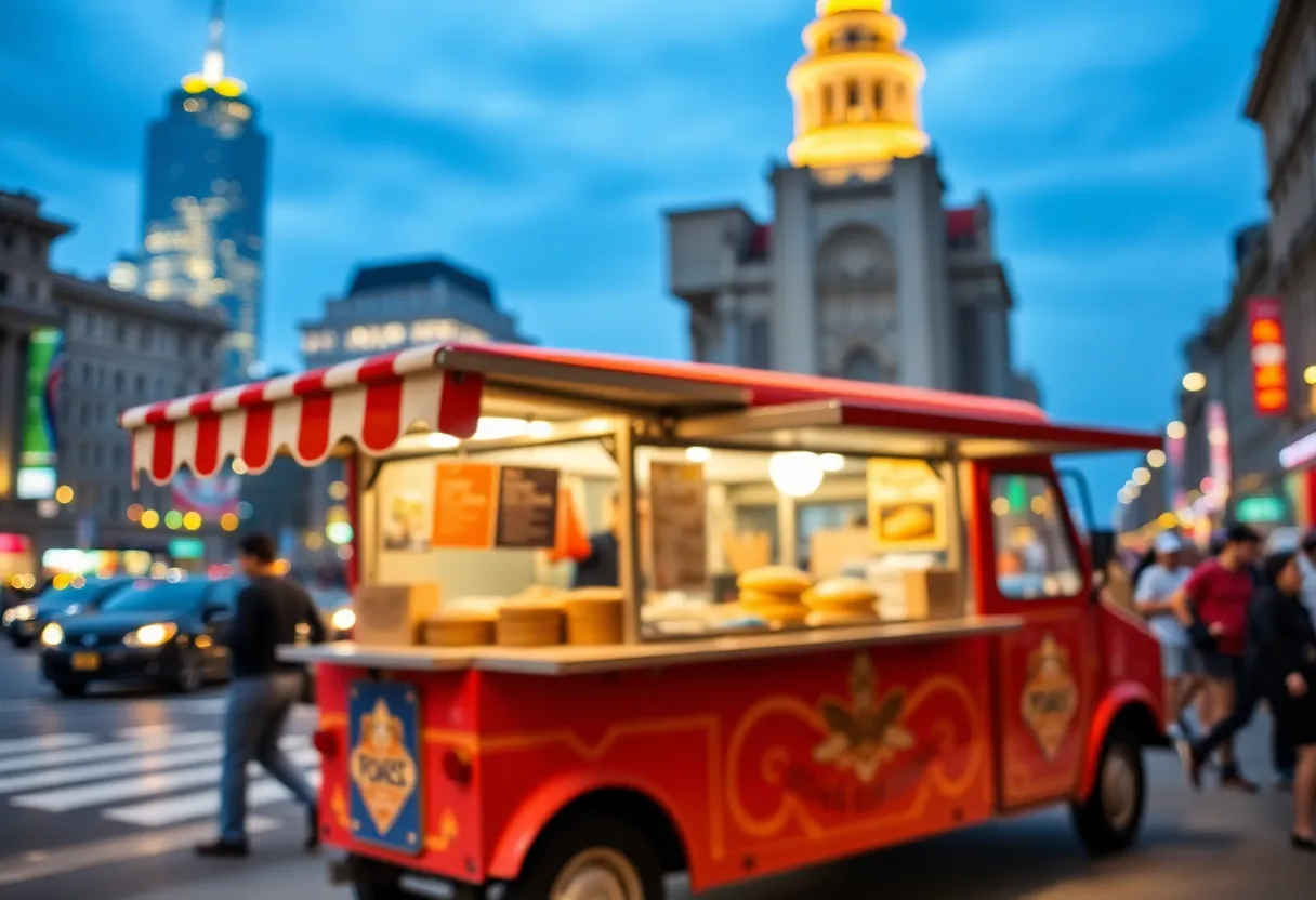 Omaha food truck in the city