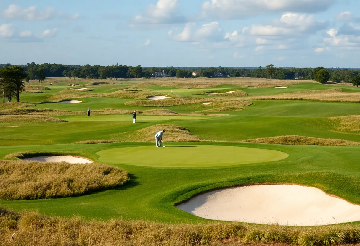 University of Nebraska Omaha men's golf team playing at a tournament