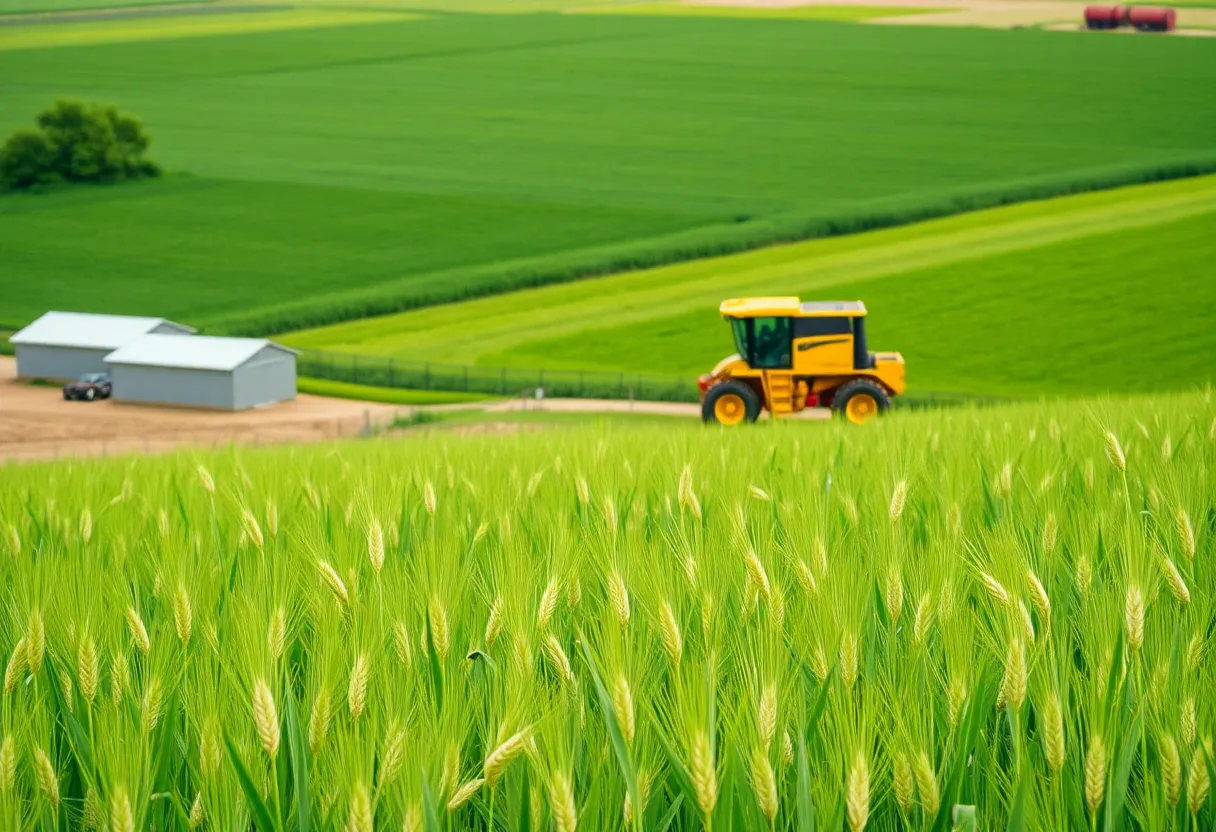 AgriNet's fields of grain showcasing agricultural innovation.