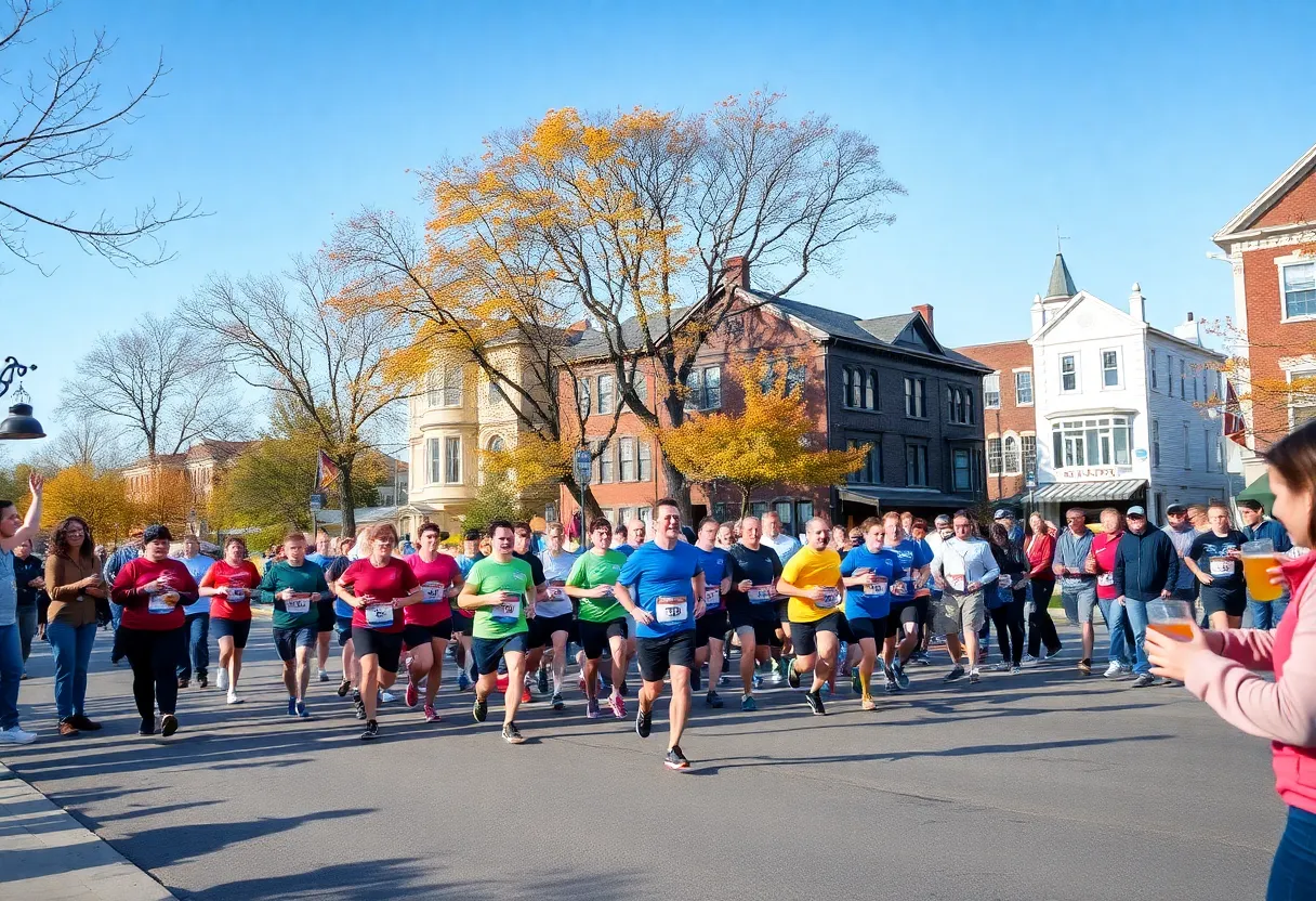 Runners participating in the Omaha Hot Cider Hustle Half Marathon