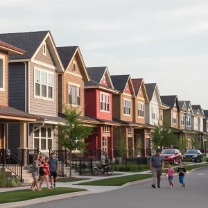 View of diverse homes in Omaha suburban area