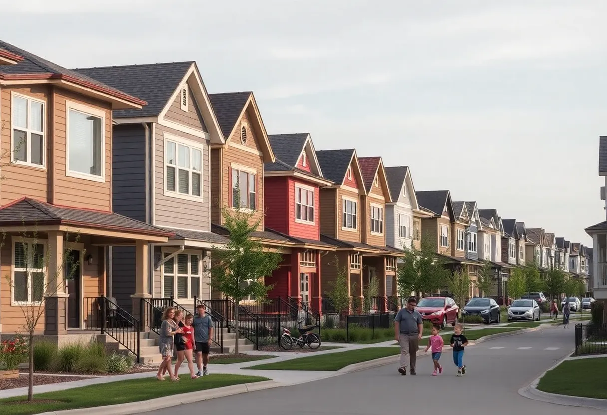 View of diverse homes in Omaha suburban area