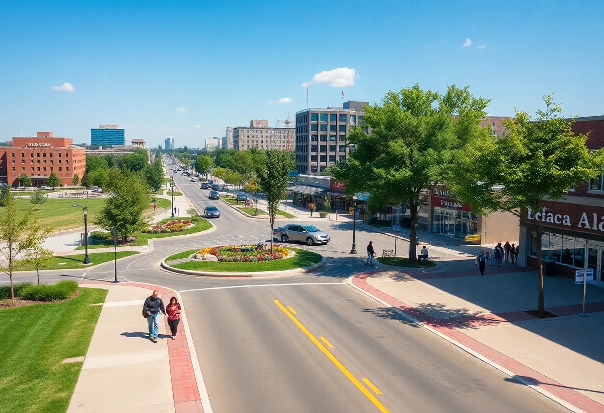 City of Omaha with improved roads and parks