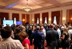 Attendees networking at the Omaha Innovators Awards Ceremony