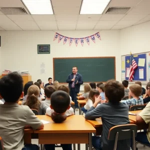 Students participating in the Kid Governor election in Omaha.