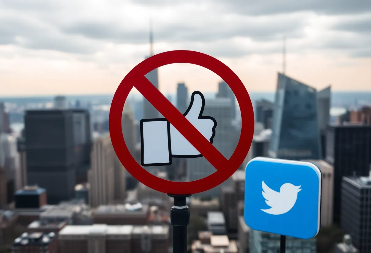 Symbolic representation of social media censorship in Omaha