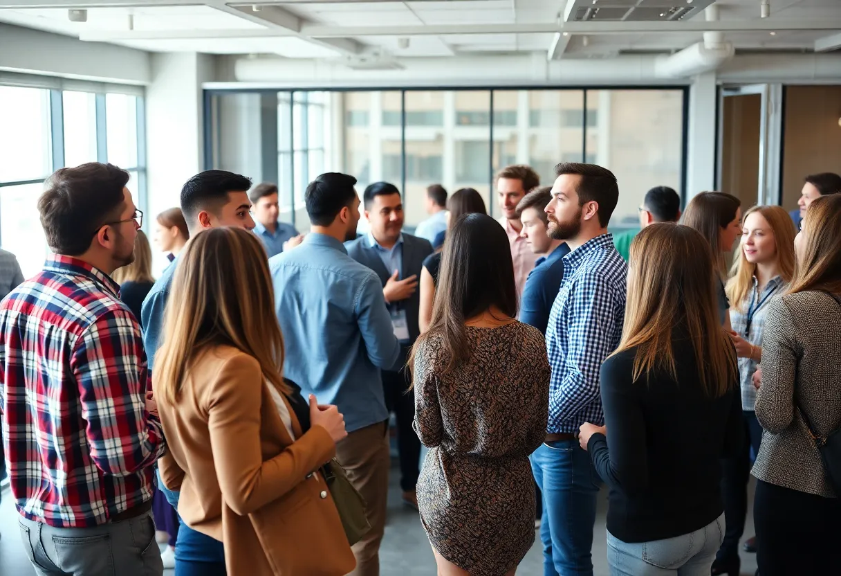 Networking event for the Omaha mentorship program with startups and established firms.