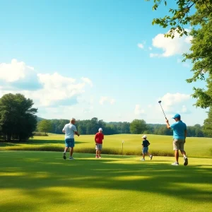 Young golfers participating in the Omaha Metro Junior Championship at Fontenelle Forest Golf Course