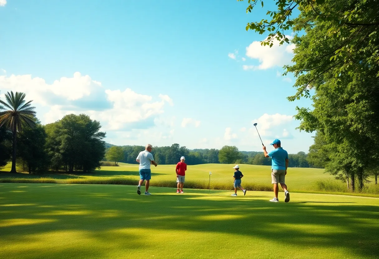 Young golfers participating in the Omaha Metro Junior Championship at Fontenelle Forest Golf Course