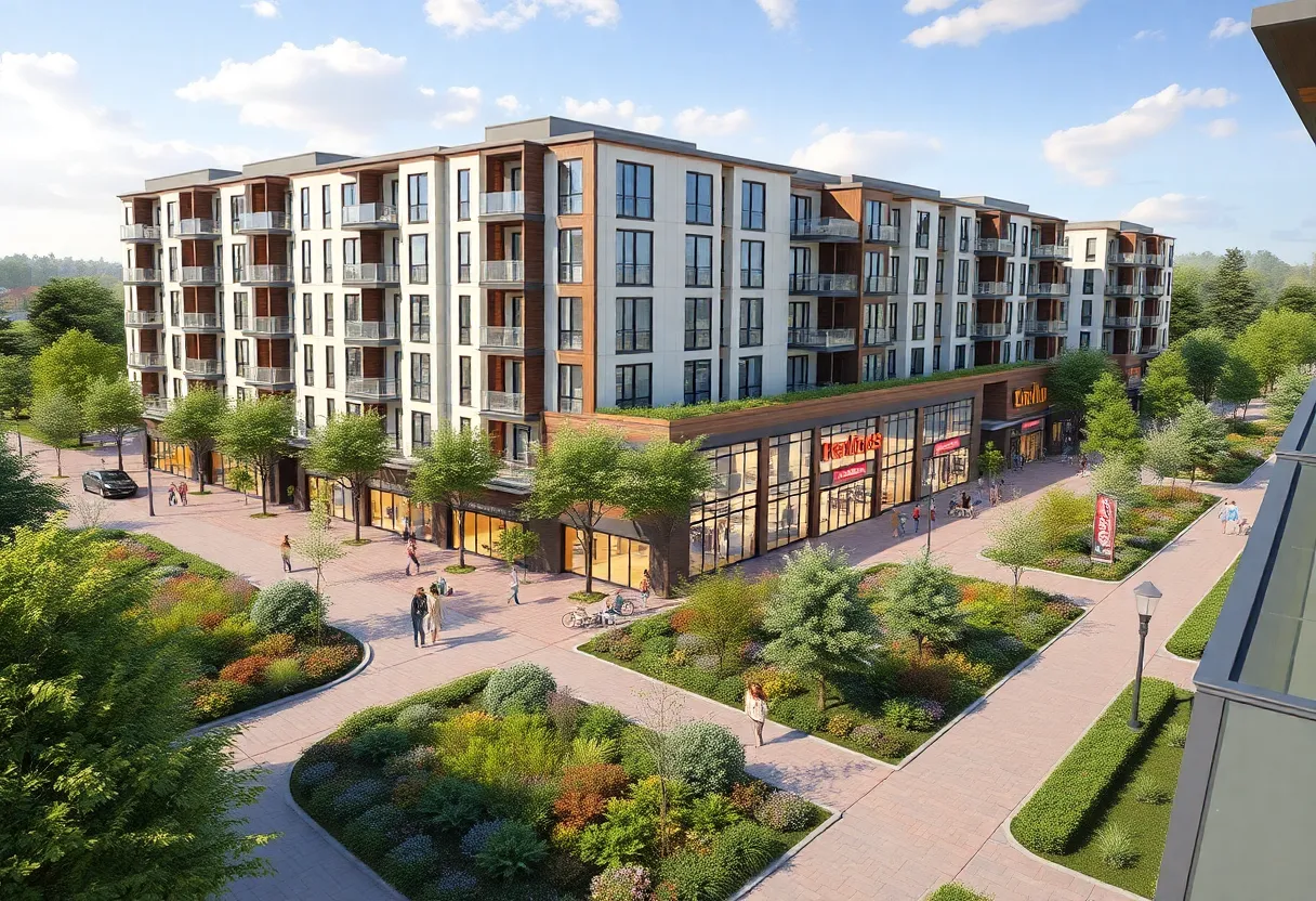Rendering of a new mixed-use development in Omaha