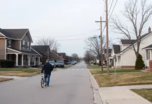 Tranquil neighborhood in Omaha after a domestic tragedy.