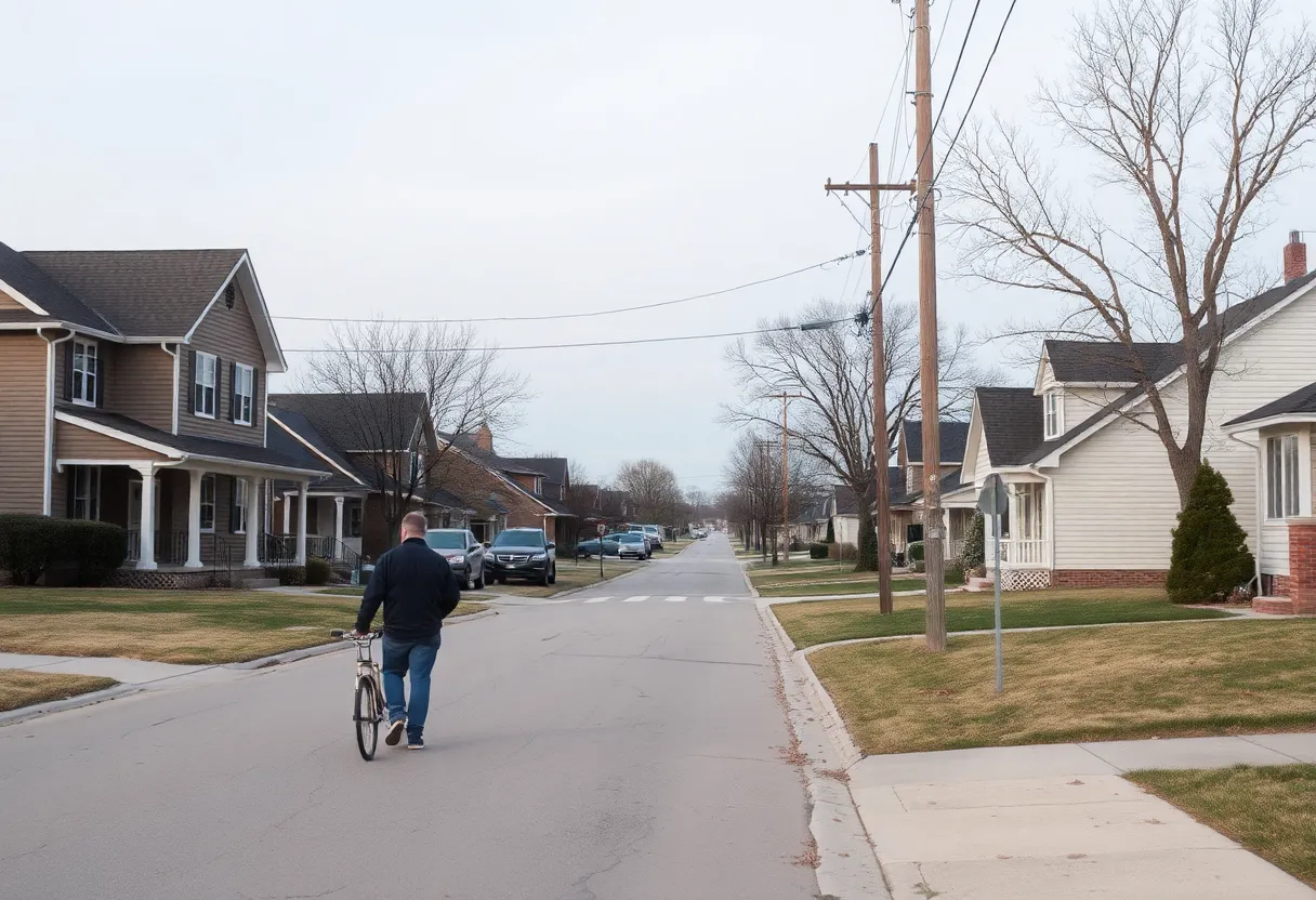 Tranquil neighborhood in Omaha after a domestic tragedy.