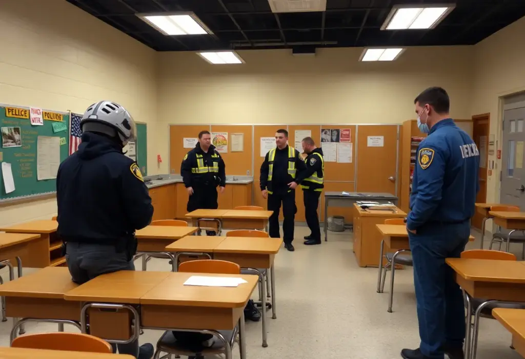 Emergency responders at Omaha Northwest High School following a knife incident