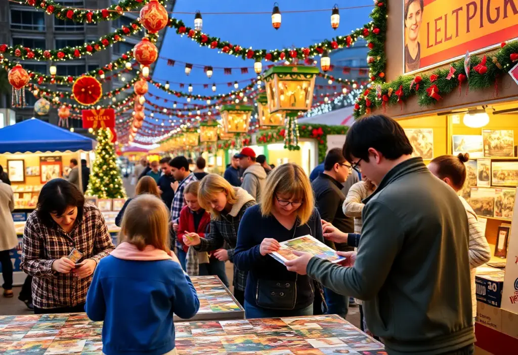 Families enjoying jigsaw puzzles at Omaha Puzzlepalooza Festival