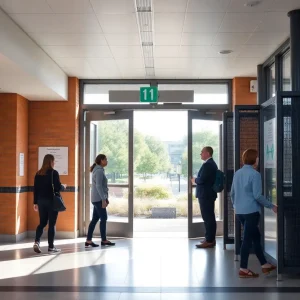 Omaha school entrance with secure entry systems