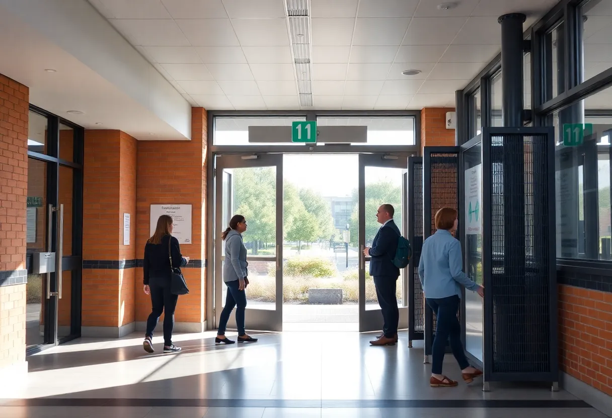 Omaha school entrance with secure entry systems