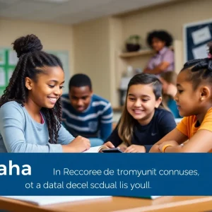 Students in Omaha schools collaborating in a classroom environment