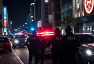 Police at a shooting incident scene in Omaha