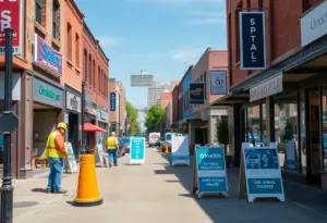 Local businesses in Omaha collaborating during streetcar construction