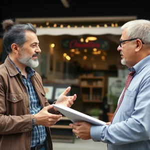 Omaha small business owner discussing loan options with a bank representative