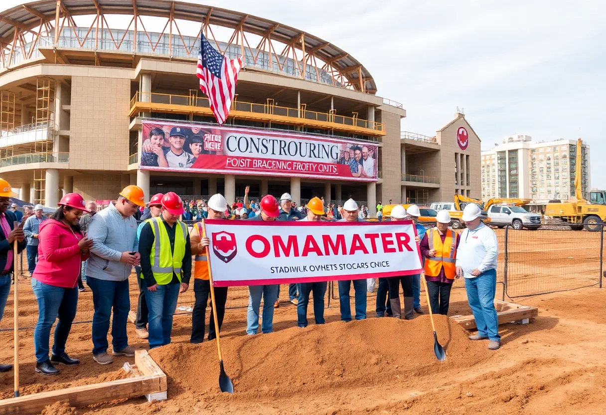 Groundbreaking ceremony for the new stadium at Omaha North High School