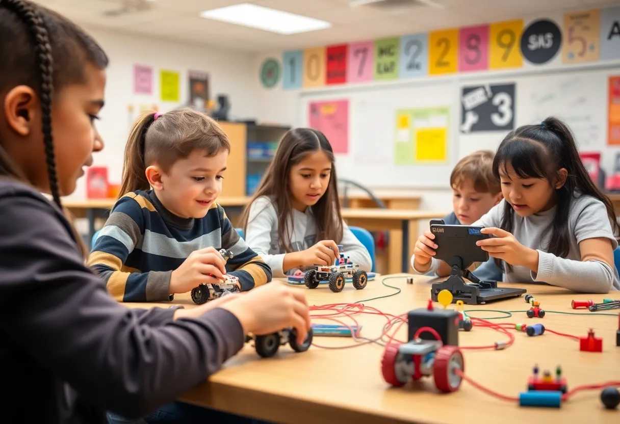 Omaha students participating in robotics and coding classes