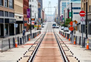 Construction work on streetcar tracks in Omaha affecting local businesses