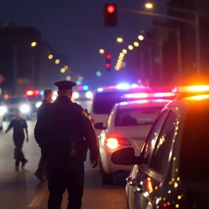 Traffic stop involving police officers and a car in Omaha